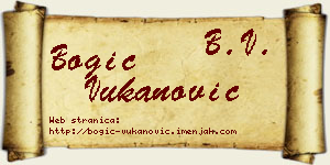 Bogić Vukanović vizit kartica